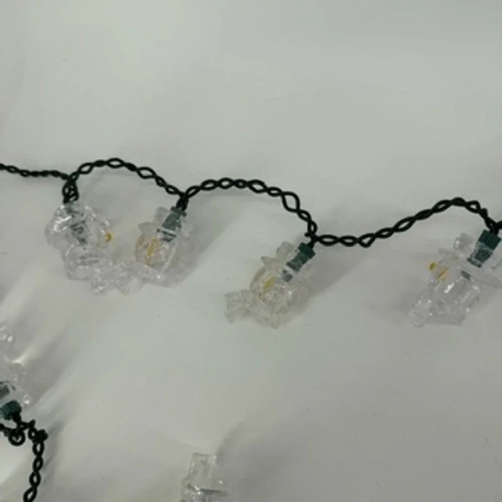 Vintage Style Clear Acrylic Snowman String Lights Christmas Holiday Decor 10ct
